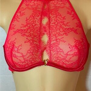 Victoria’s secret Red Lace Halter Bralette 36C- Women Intimates